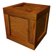 A basic, wooden crate.